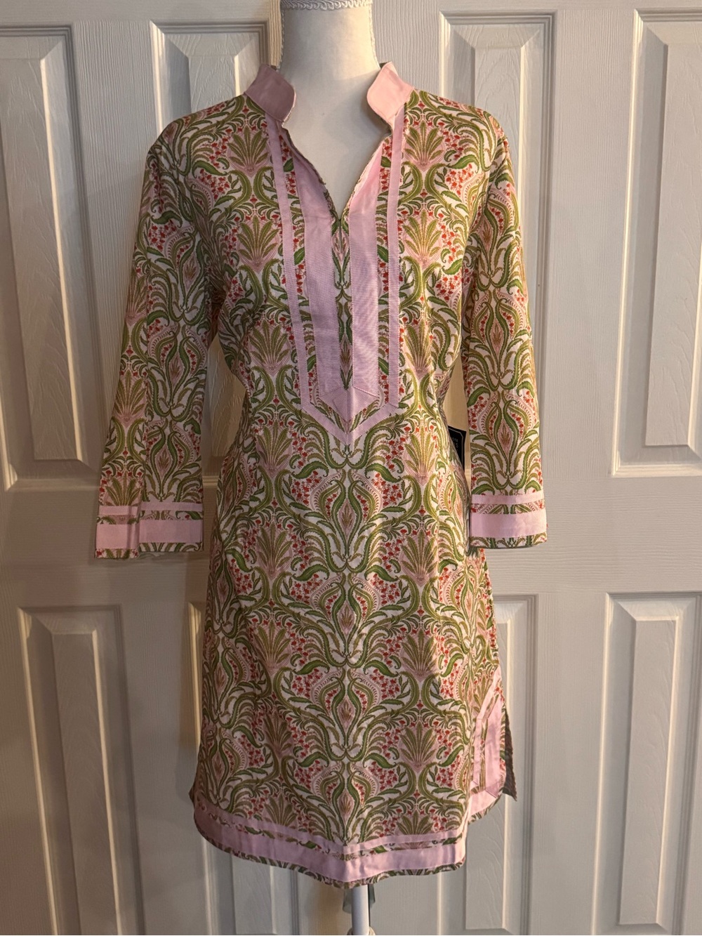 NICOBLU-CAPRI SHORT TUNIC DRESS IN DELICATE FERNS